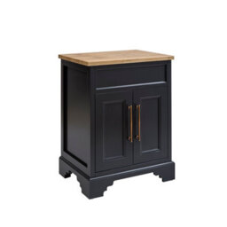 Homestylestore Black Grey And Oak 645mm Bathroom Vanity Unit And Brushed Copper T Bar Handles - thumbnail 1