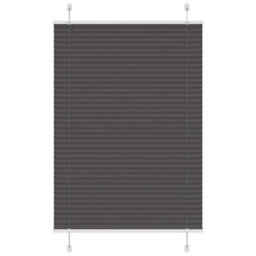 Berkfield Pleated Blind Black 85X100 Cm Fabric Width 84.4 Cm Polyester