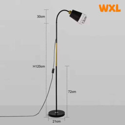 Black Wrought Iron Adjustable Led Floor Lamp Standing Reading Light - thumbnail 2