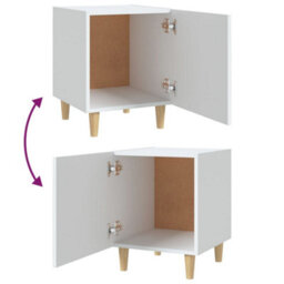 Berkfield Bedside Cabinet White Engineered Wood - thumbnail 6