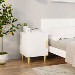 Berkfield Bedside Cabinet White Engineered Wood - thumbnail 1