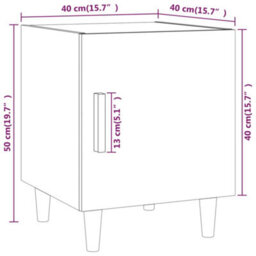Berkfield Bedside Cabinet White Engineered Wood - thumbnail 8