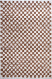 The Rugs Moodi Shaggy Terra Pixelate Rug Runner Tartan Thick High Pile For Living Rooms, Bedrooms, Hallways, Kitchens - thumbnail 1