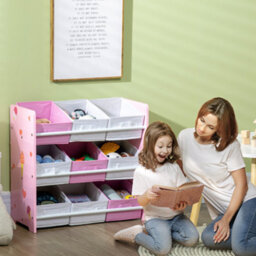 Fix-A-Floor Zonekiz Storage Unit W/9 Removable Storage Baskets For Nursery Playroom, Pink - thumbnail 8