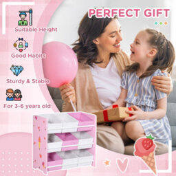 Fix-A-Floor Zonekiz Storage Unit W/9 Removable Storage Baskets For Nursery Playroom, Pink - thumbnail 6