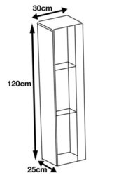 Furneo White Glass Floating Display Cabinet Tall Wall Unit Art 01 White Led Lights - thumbnail 4