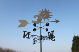 Garden Market Place Weathervane - Sun & Moon Steel Weathervane With Ground Spike And Wall Fixing. - thumbnail 1