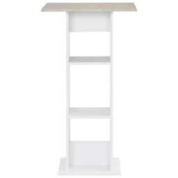 Vidaxl Bar Table White And Concrete 60X60X110 Cm - thumbnail 2