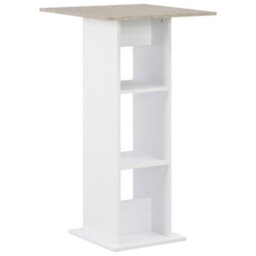 Vidaxl Bar Table White And Concrete 60X60X110 Cm - thumbnail 1