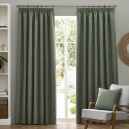 furn. Furn Dawn Textured Blackout Pencil Pleat Curtain Pair Eucalyptus (W)229Cm X (D)183Cm - thumbnail 2