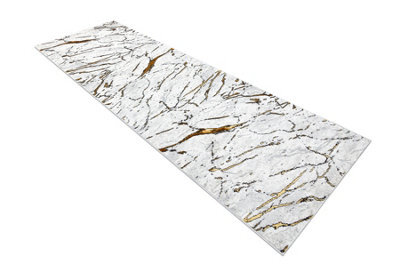 RugsX Carpet, Runner Allure 1963 Marble - Structural, Stylish, Glamour White Gold 80X250 Cm - image 1