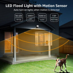 Lepro 50W Security Lights Outdoor Motion Sensor, 4200 Lumen Pir Lights, Ip65 Waterproof Flood Light For Backyard Garages - thumbnail 3
