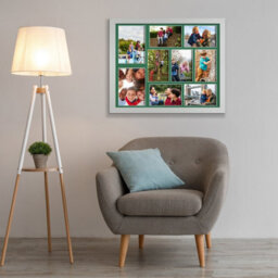AK Frames 20X16 Silver Sleek Multi Photo Frame With Emerald Mount - Holds 9 Apertures (2X) 7X5, (7X) 6X4 Photos - thumbnail 3