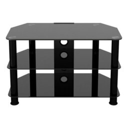 "Avf Classic 80Cm Glass Corner Tv Stand With Cable Management For Tvs Up To 43"" - Black" - thumbnail 2