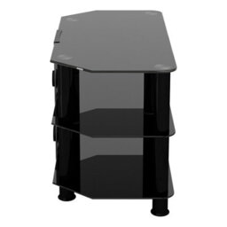 "Avf Classic 80Cm Glass Corner Tv Stand With Cable Management For Tvs Up To 43"" - Black" - thumbnail 3
