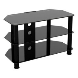 "Avf Classic 80Cm Glass Corner Tv Stand With Cable Management For Tvs Up To 43"" - Black"