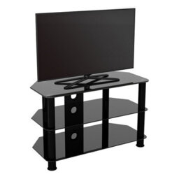 "Avf Classic 80Cm Glass Corner Tv Stand With Cable Management For Tvs Up To 43"" - Black" - thumbnail 4
