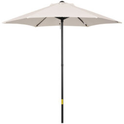 Outsunny 2M Parasol Patio Umbrella, Outdoor Sun Shade With 6 Ribs Cream White - thumbnail 2