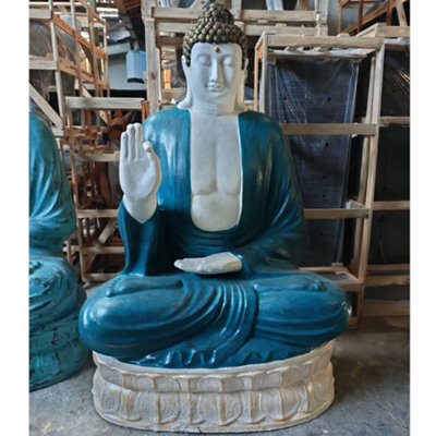 Serenityy Large Turquoise And Stone Thai Buddha Statue 0.96M - 19Kg Decorative Interior Statue