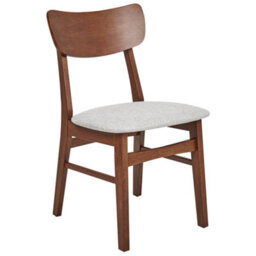 Beliani Set Of 2 Dining Chairs Anoka Wood Brown/ Grey - thumbnail 4