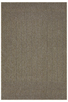 Loomed Beige Contemporary Indoor Outdoor Washable Weather Resistant Rug 80Cm X 150Cm - image 1
