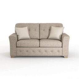 Furnishings For Less UK Hartley Beige 2 Seater Sofa Full Back Tufted Cushions - thumbnail 1