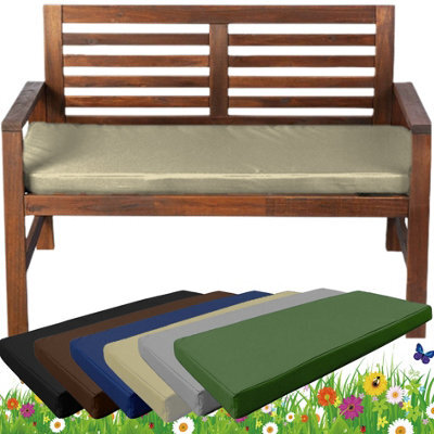 TheWhiteWater Limited Garden Bench Cushion - Patio Pub Furniture Bench Seat Pad - Weather & Waterproof Fabric - 2 Seater - Sand - image 1