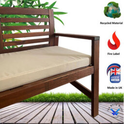 TheWhiteWater Limited Garden Bench Cushion - Patio Pub Furniture Bench Seat Pad - Weather & Waterproof Fabric - 2 Seater - Sand - thumbnail 3