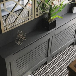Fativo Grey Horizontal Radiator Cover Grill Shelf Cabinet Mdf Wood Modern Traditional Furniture (19D X 172W X 92.2H Cm) - thumbnail 7