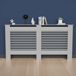 Fativo Grey Horizontal Radiator Cover Grill Shelf Cabinet Mdf Wood Modern Traditional Furniture (19D X 172W X 92.2H Cm) - thumbnail 9