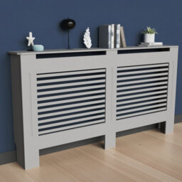 Fativo Grey Horizontal Radiator Cover Grill Shelf Cabinet Mdf Wood Modern Traditional Furniture (19D X 172W X 92.2H Cm) - thumbnail 8
