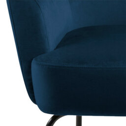 Wyld Haus Kobe Navy Blue Velvet Lounge Chair With Matt Black Steel Base - thumbnail 6