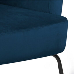 Wyld Haus Kobe Navy Blue Velvet Lounge Chair With Matt Black Steel Base - thumbnail 8