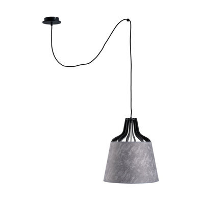 Luminosa Lighting Luminosa Ivo Dome Pendant Ceiling Light Grey, 38Cm, 1X E27, 200Cm Wire