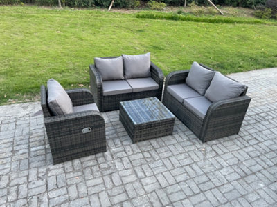 Fimous 4 Piece Garden Furniture Sets 5 Seater Outdoor Patio Furniture Set Weaving Wicker Rattan Sofa Chair And Table - image 1