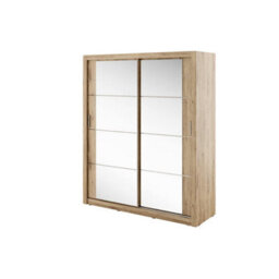 Arte Lux Iii Modern Sliding Door Mirrored Wardrobe (H2150mm W1810mm D600mm) - Oak Shetland - thumbnail 3