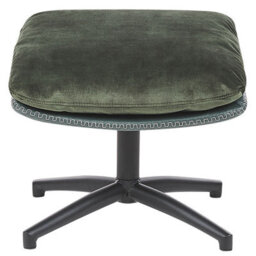 Beliani Swivel Armchair Eide With Footstool Velvet Dark Green - thumbnail 9
