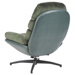 Beliani Swivel Armchair Eide With Footstool Velvet Dark Green - thumbnail 6