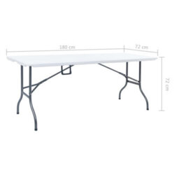 Berkfield Folding Garden Table White 180X72X72 Cm Hdpe - thumbnail 8