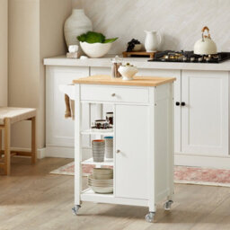 Sobuy Fkw46-Nw, Kitchen Trolley Kitchen Serving Storage Trolley Cart,w67.5Xd40Xh86.5 - thumbnail 2