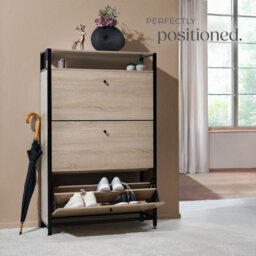 Tectake Slim Rack - 2 Storage Shelves, 3 Tilt Drawers With 2 Racks Per, Industrial Style - 81 Cm - Industrial Wood Light, Oak Sonoma - thumbnail 8