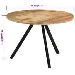 Berkfield Stylish Dining Table 110X75 Cm Solid Wood Mango - thumbnail 7
