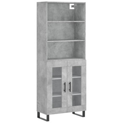 Berkfield Elegant Highboard Concrete Grey 69.5X34X180 Cm Engineered Wood - image 1