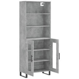 Berkfield Elegant Highboard Concrete Grey 69.5X34X180 Cm Engineered Wood - thumbnail 4