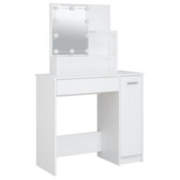 Walplus Dressing Table With Led White 86.5X35X136 Cm - thumbnail 3