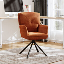 Thehotsale Orange Accent Armchair With Metal Frame Office Chair - thumbnail 2