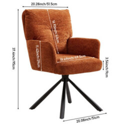 Thehotsale Orange Accent Armchair With Metal Frame Office Chair - thumbnail 9