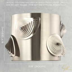 Happy Homewares Satin Nickel Solid Metal Easy Fit Lamp Shade With Laser Cut Leaves - thumbnail 7