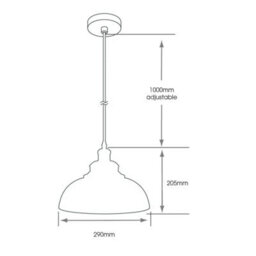 FNX Bathrooms Yuna Black Ip44 Bathroom Pendant Light With Adjustable 1M Flex & E27 Fitting - thumbnail 2