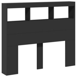 Berkfield Headboard Cabinet With Led Black 120X17X102 Cm - thumbnail 3
